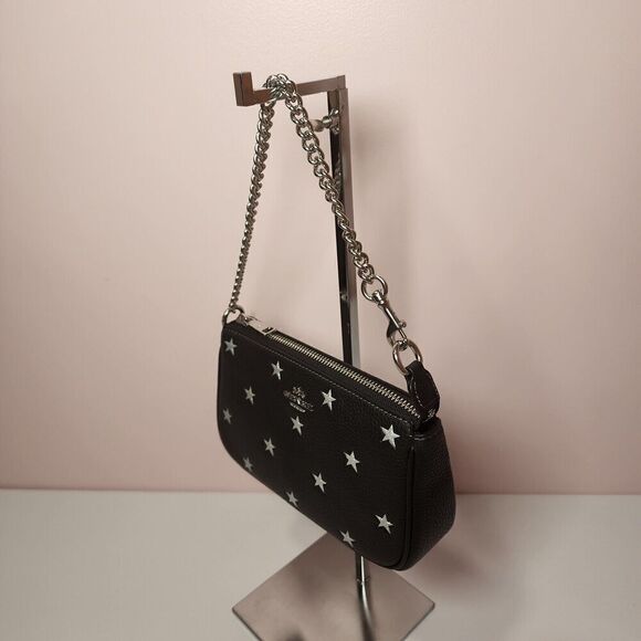 NWT COACH CW409 Nolita 19 In Pebble Leather with Star Print Black Multi - Picture 4 of 5
